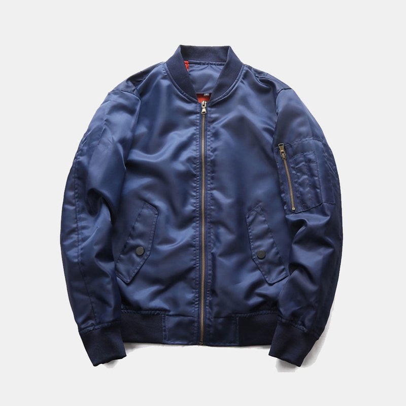 Men Zip Up Bomber Jacket
