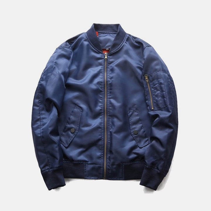 Men Zip Up Bomber Jacket