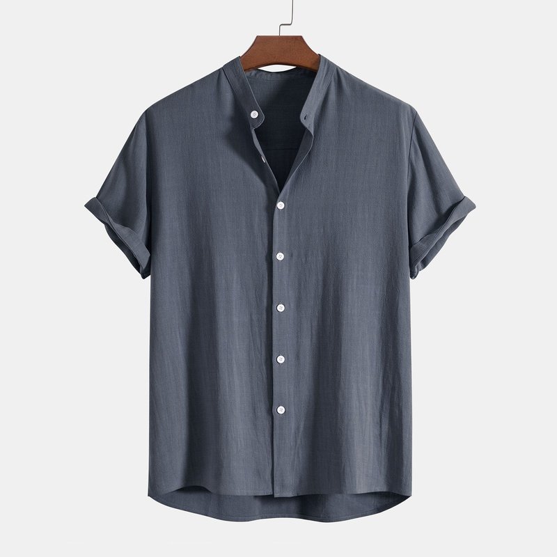 Linen And Rayon Collar Shirt