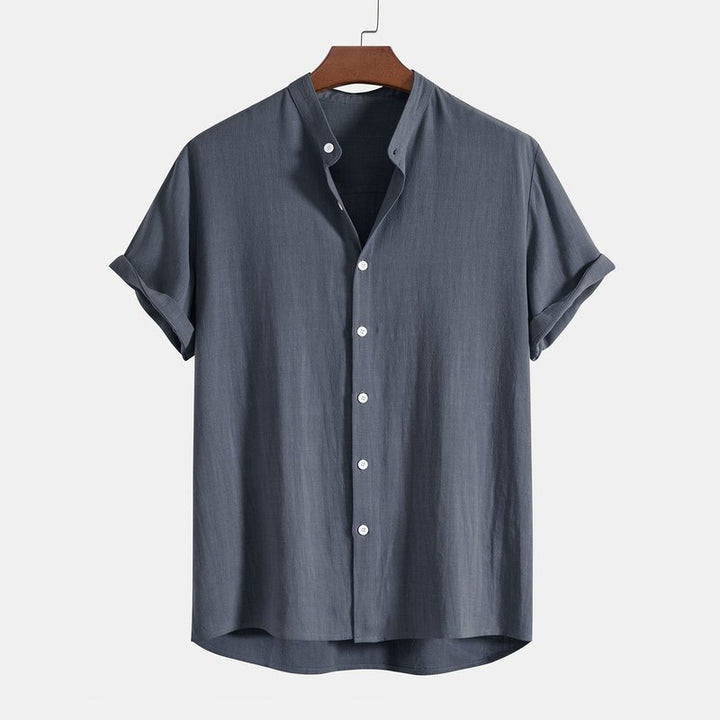 Linen And Rayon Collar Shirt
