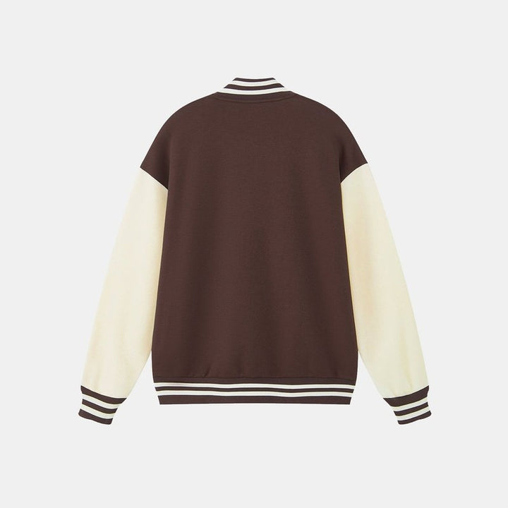 Jersey Contrast Preppy Jacket