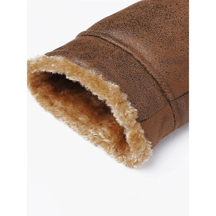 Regular Fit Faux Fur Suede Jacket