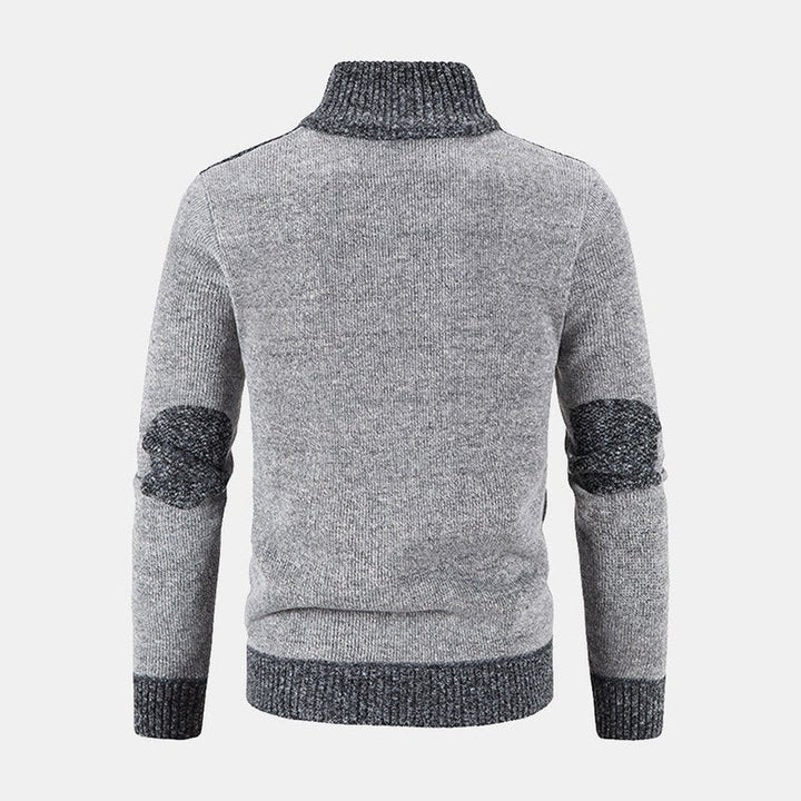 Contrast Zip Up Sweater