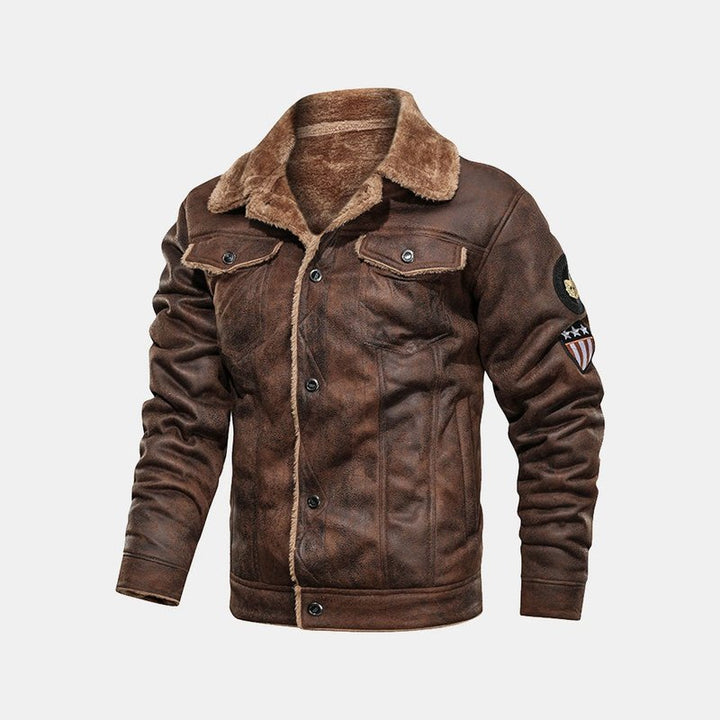 Regular Fit Faux Fur Suede Jacket
