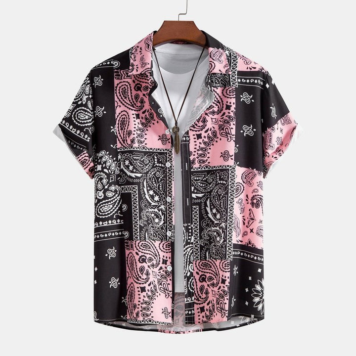 Paisley Print Button Up Shirt and Shorts