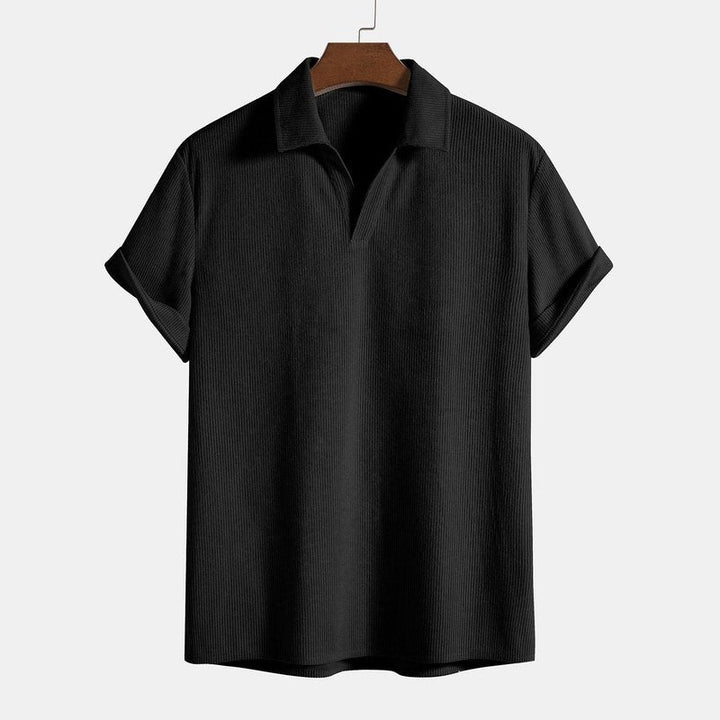 Short Sleeve Corduroy Polo Shirt