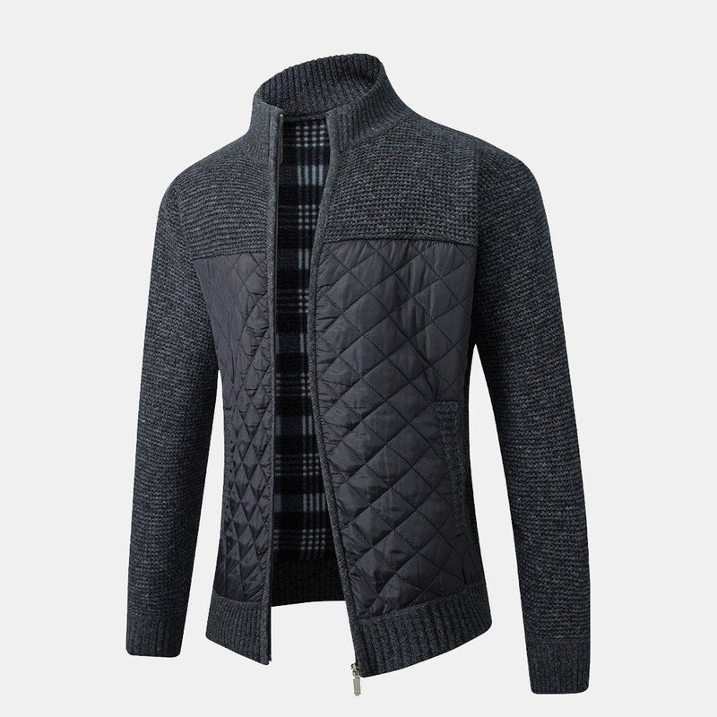 Patchwork Zip Up Sweater