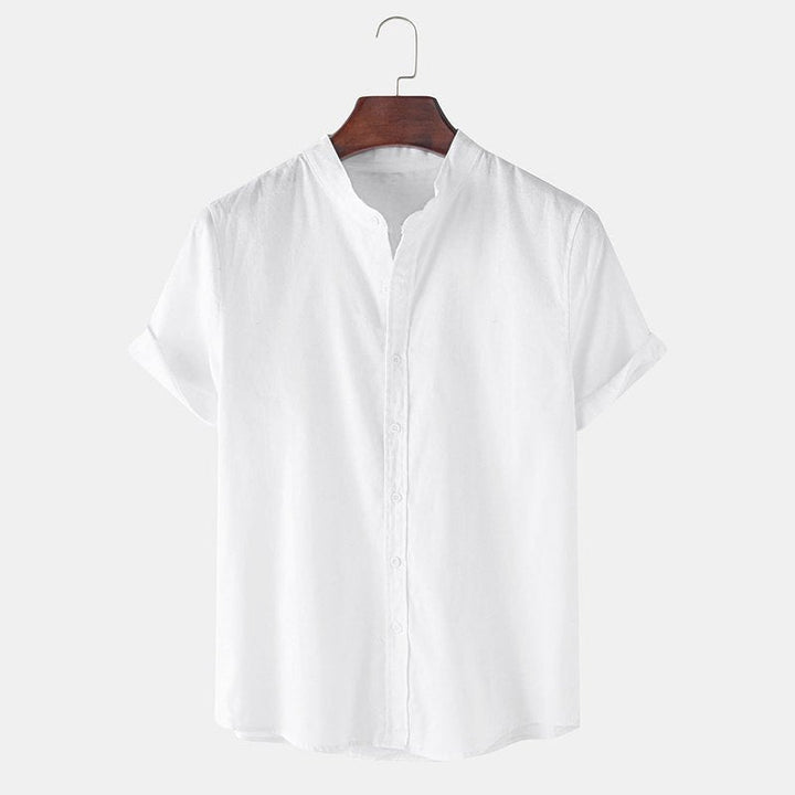 Linen Short Sleeve Basic Shirts