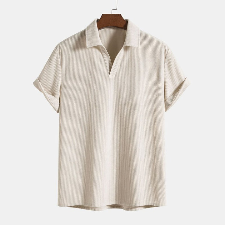Short Sleeve Corduroy Polo Shirt