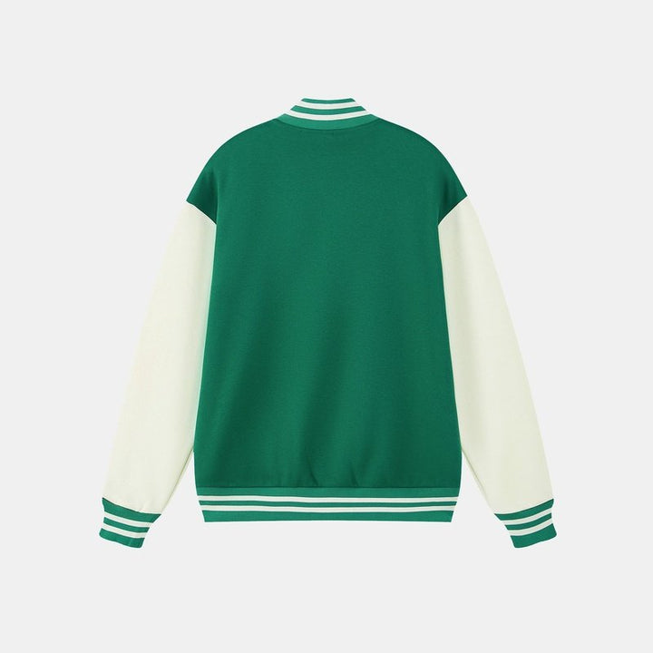 Jersey Contrast Preppy Jacket