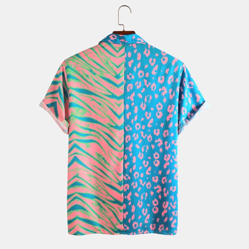 Animal Pattern Print Patchwork Shirts