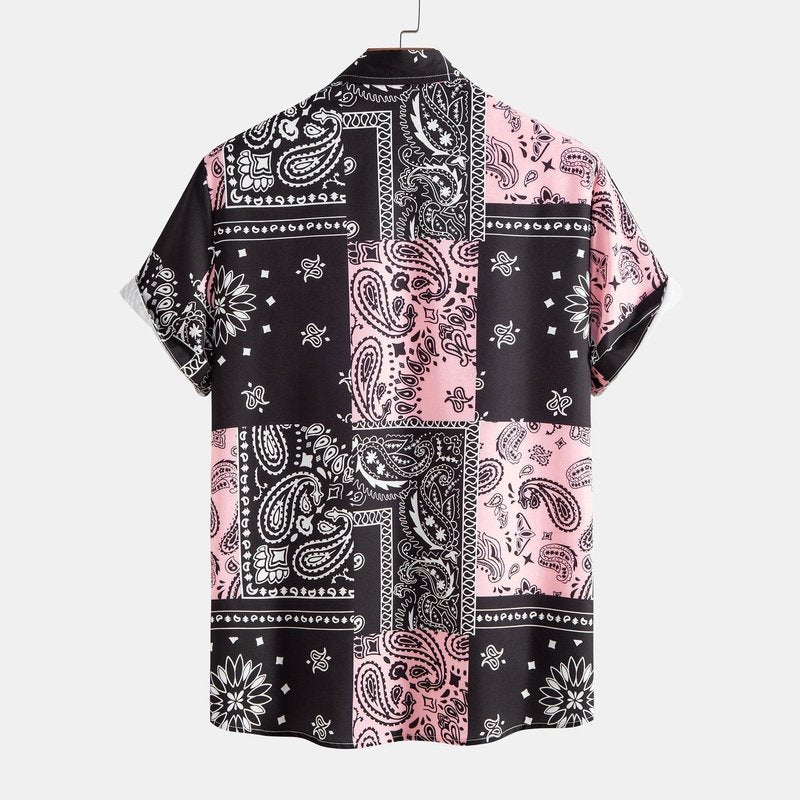 Paisley Print Button Up Shirt and Shorts