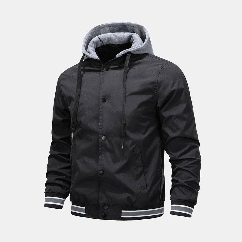 Detachable Hooded Bomber Jacket