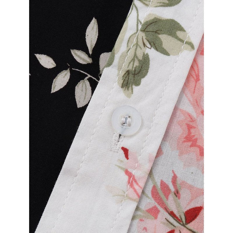 Two Tone Floral Print Shirt
