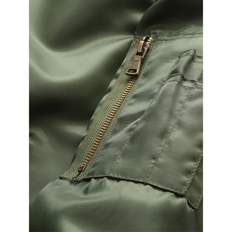 Men Zip Up Bomber Jacket