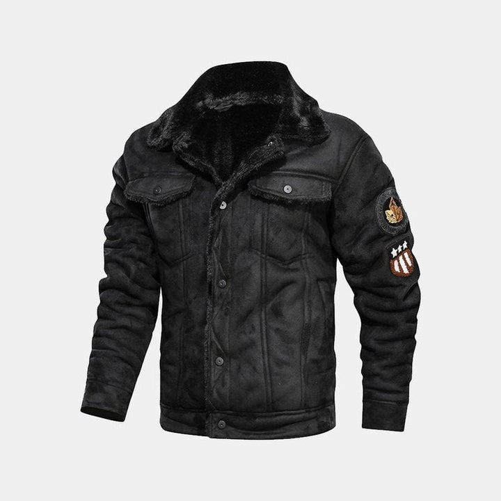 Regular Fit Faux Fur Suede Jacket