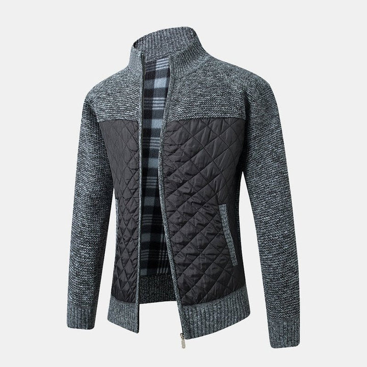 Patchwork Zip Up Sweater