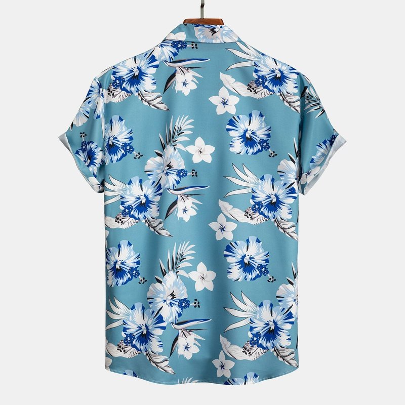 Tropical Floral Print Button Up Shirt