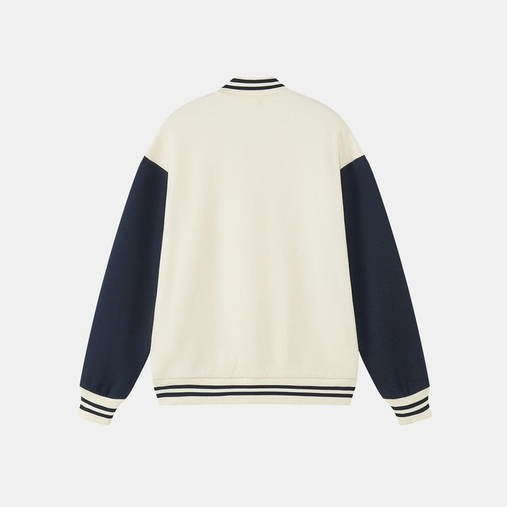 Jersey Contrast Preppy Jacket