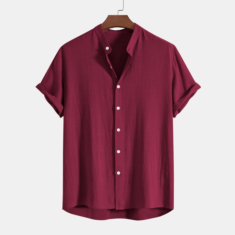 Linen And Rayon Collar Shirt