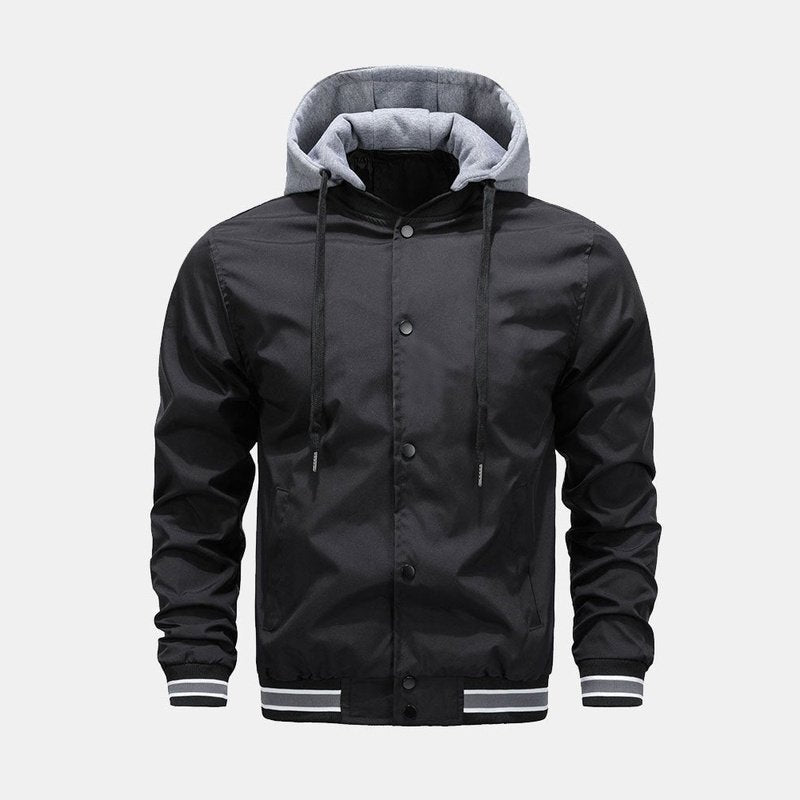 Detachable Hooded Bomber Jacket