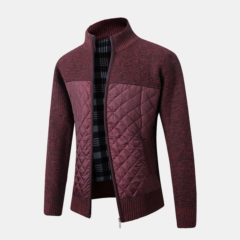 Patchwork Zip Up Sweater
