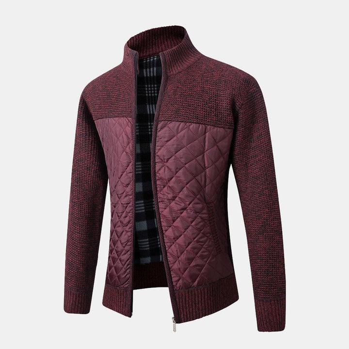 Patchwork Zip Up Sweater