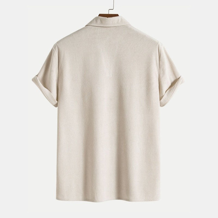Short Sleeve Corduroy Polo Shirt