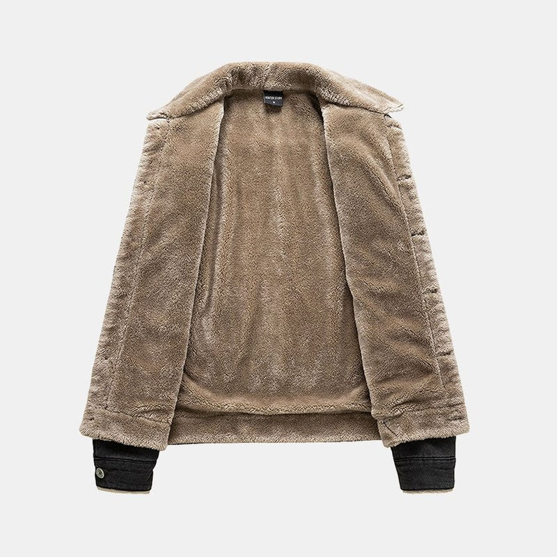 Regular Faux Fur Denim Jacket