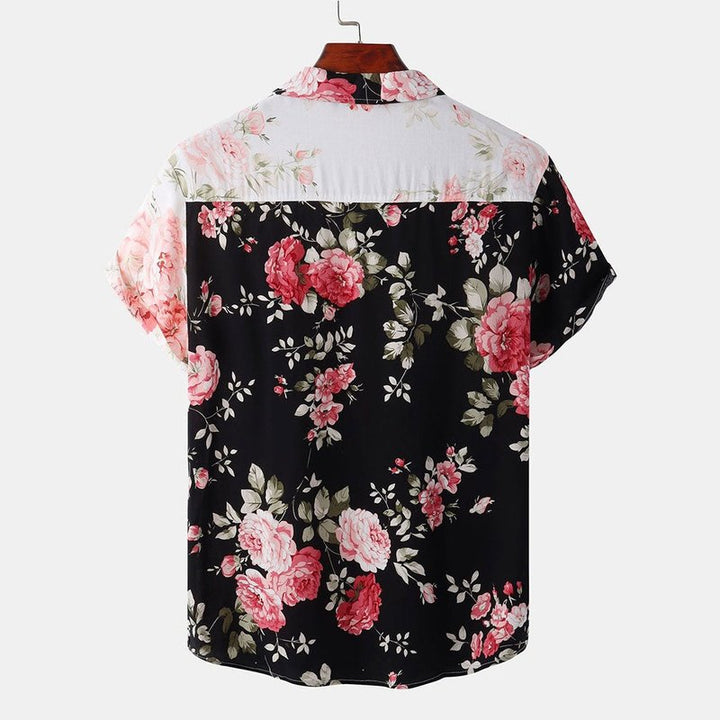 Two Tone Floral Print Shirt