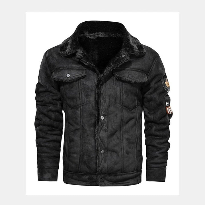 Regular Fit Faux Fur Suede Jacket