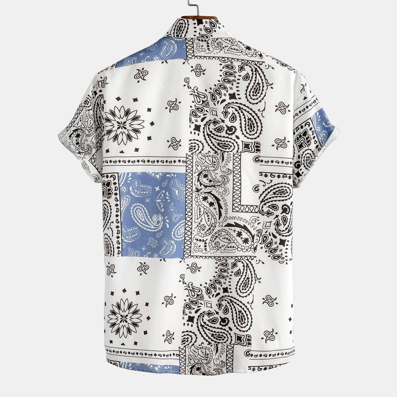 Paisley Print Button Up Shirt and Shorts