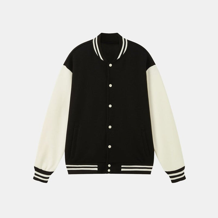 Jersey Contrast Preppy Jacket