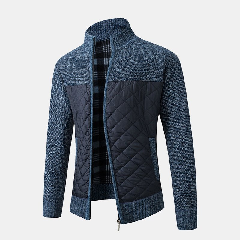 Patchwork Zip Up Sweater