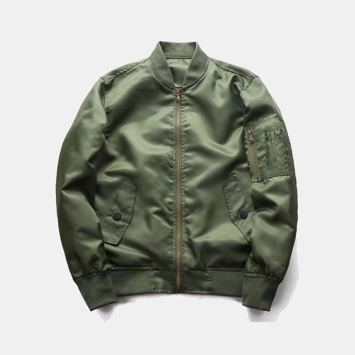 Men Zip Up Bomber Jacket