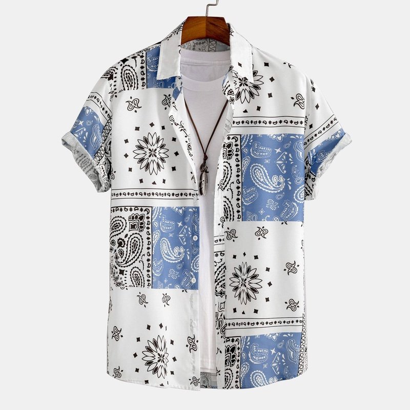 Paisley Print Button Up Shirt and Shorts