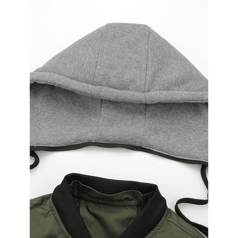 Detachable Hooded Bomber Jacket