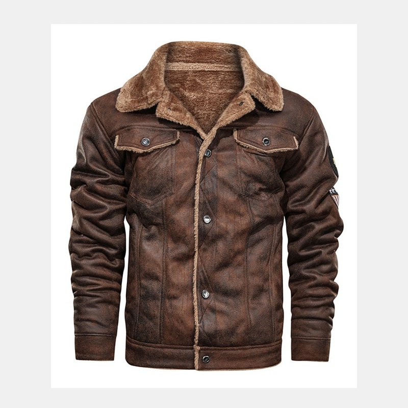 Regular Fit Faux Fur Suede Jacket