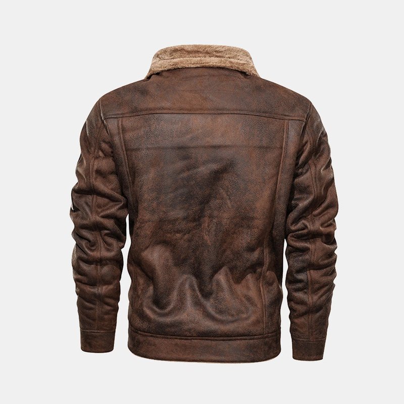 Regular Fit Faux Fur Suede Jacket