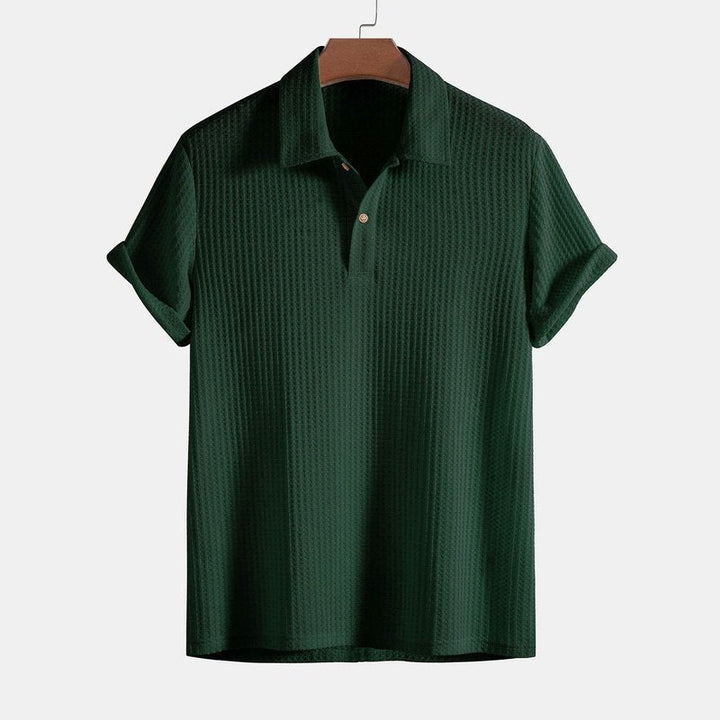 Knitted Waffle Polo Shirt