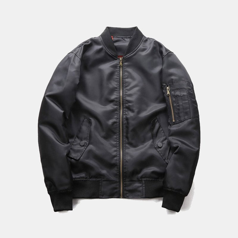 Men Zip Up Bomber Jacket