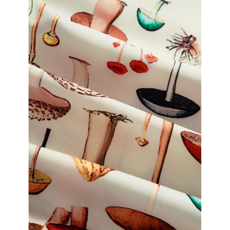 Mushroom Print Short Sleeve Shirts