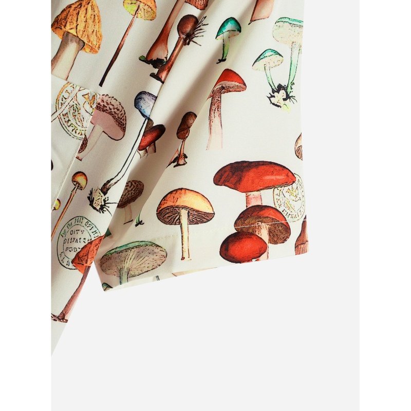 Mushroom Print Short Sleeve Shirts