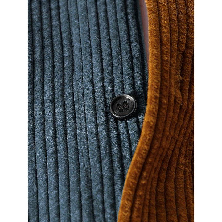 Corduroy Patchwork Long Sleeve Shirts