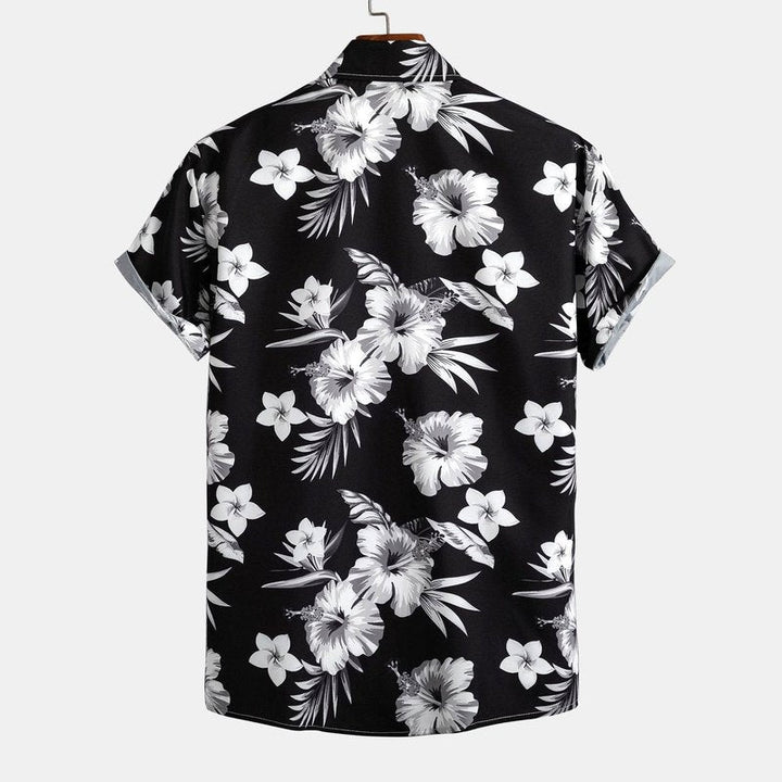 Tropical Floral Print Button Up Shirt