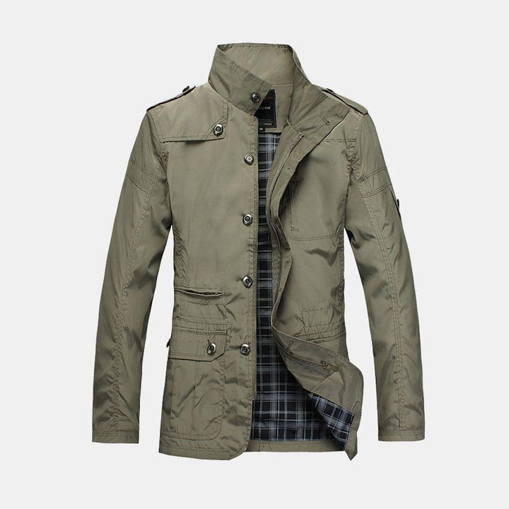 Button Up Funnel Neck Jacket