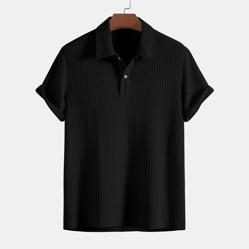 Knitted Waffle Polo Shirt