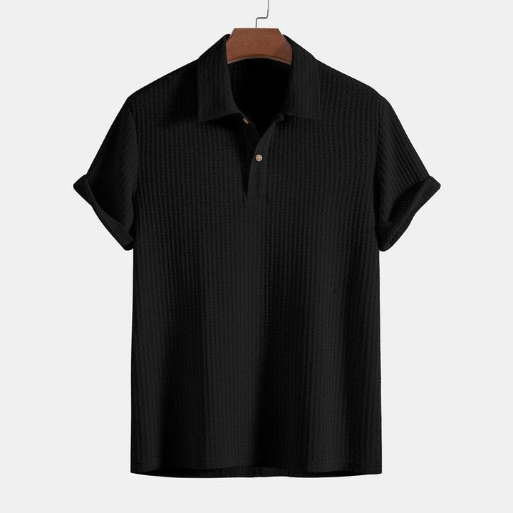 Knitted Waffle Polo Shirt