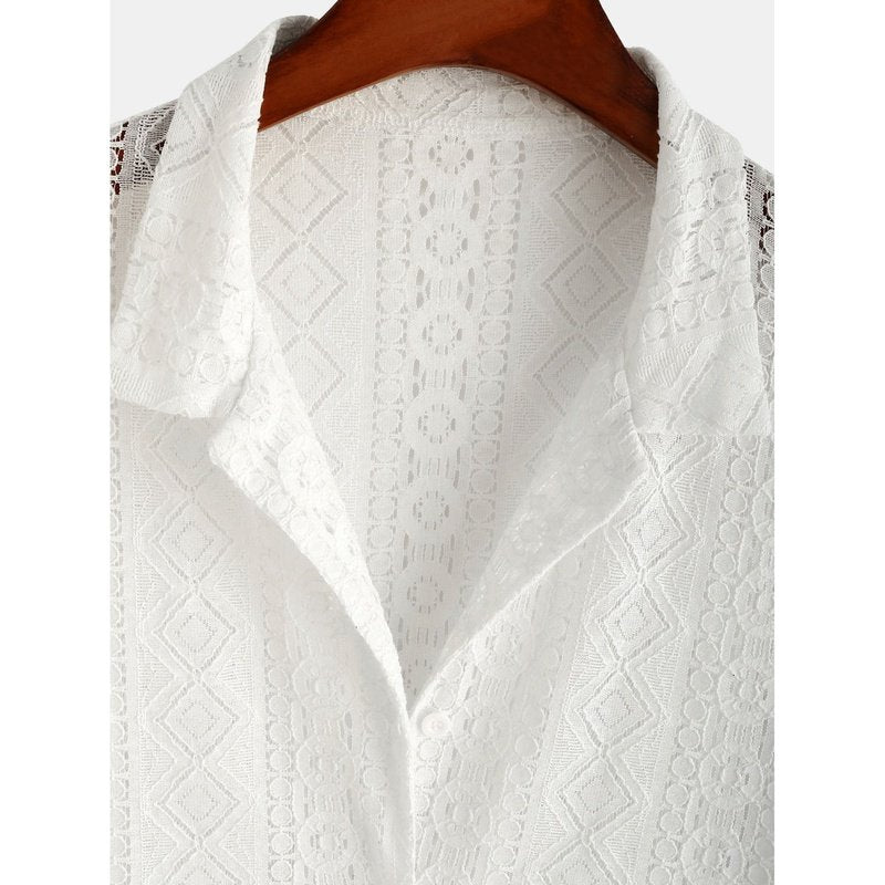 Geometry Textured Cuban Shirt