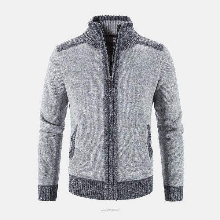Contrast Zip Up Sweater